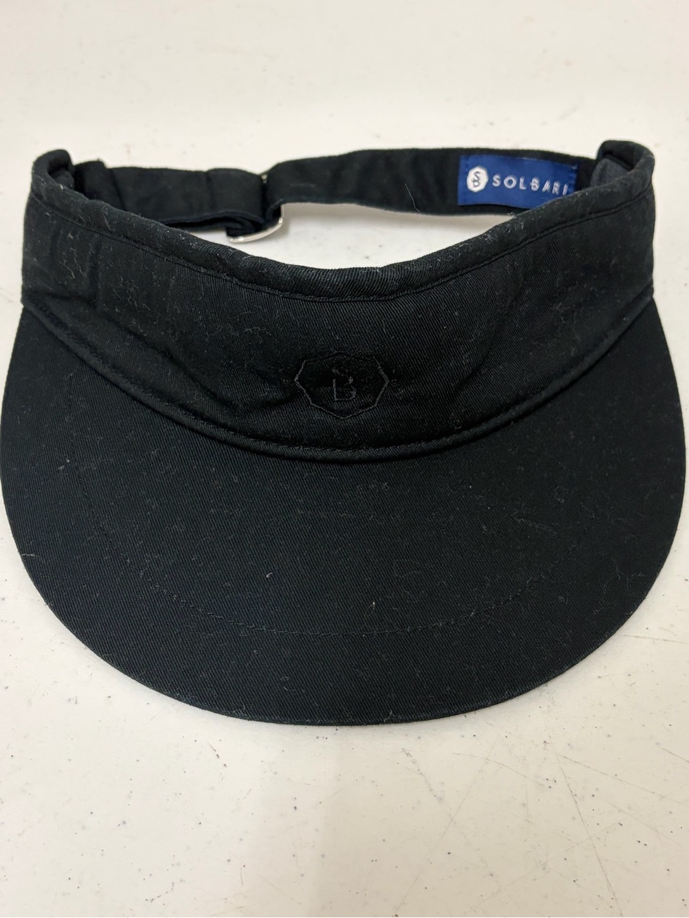 Solbari Black Adjustable Sun Visor with Branded Buckle